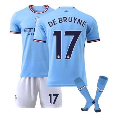 De Bruyne #17 2023 Manchester City Fotballdrakt Fotballdrakt for voksne barn Fotball Kids 26(140-150cm)