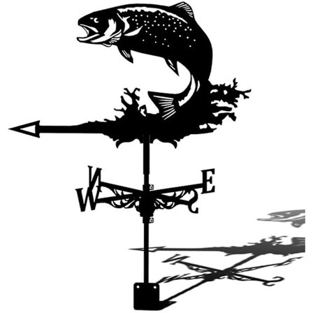 Vejrhane i haven udendørs vejrhane rustfrit stål bihane mandarin fisk kragevinge vind sort spraymaling udendørs skure Jerngård Tag Ba