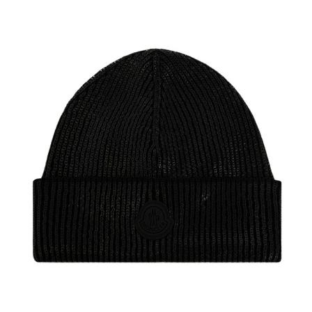 Moncler Wool Beanie svart, Dam Hattar, Dam, Storlek: ONE SIZE