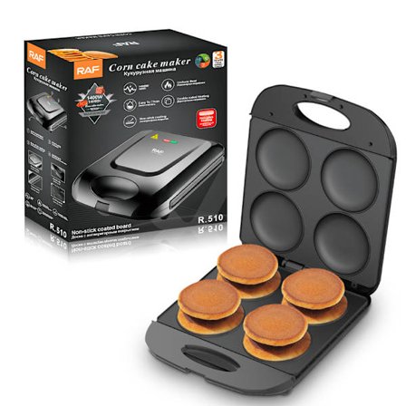 Mini Pandekagepande, 1400W Elektrisk Arepa Maker med Nonstick Overflade, Nonstick Pandekage Maker Stegeplade, Lav 4 Unikke Flapjacks