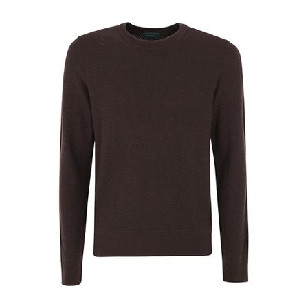 Zanone Round-Neck Basic Pullover Brun, Herre