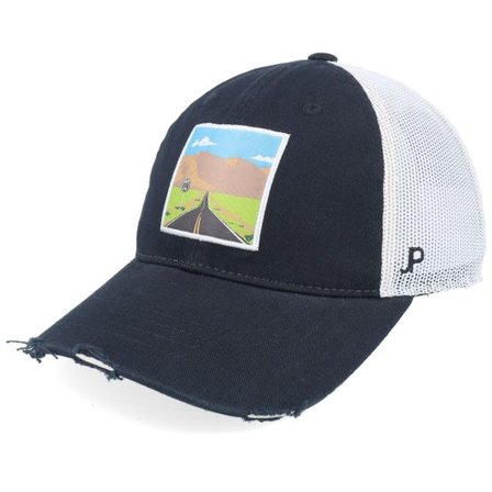 Jim Pilleus - Svart trucker Keps - Route 66 Black/White Trucker @ Hatstore