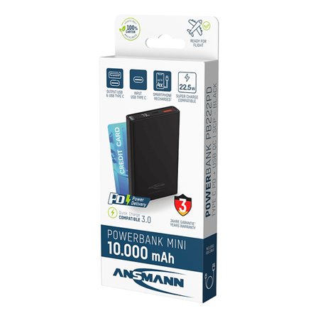 ANSMANN Powerbank 10.000mAh 22,5W