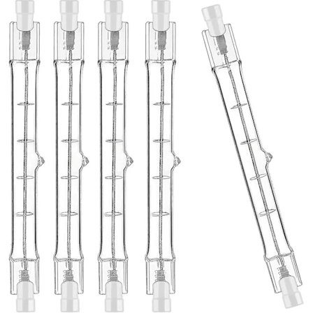 Sarja, jossa 5 R7s-halogeenilamppua 78 mm 80 W 230 V, R7s-halogeenisauva 78 mm, R7s-halogeenilamppu, himmennettävä halogeenilamppu