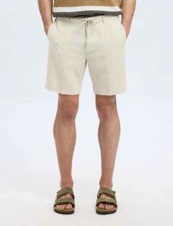 Selected Slhregular-Leroy Linen Bld Shorts Noos - Cream - L