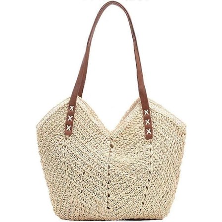 Tote taske til kvinder, stor kapacitet, sommer strand rejse håndtaske skuldertaske med lynlås