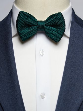 John Henric Men's Green Knitted Bow Tie Size Pre-tied