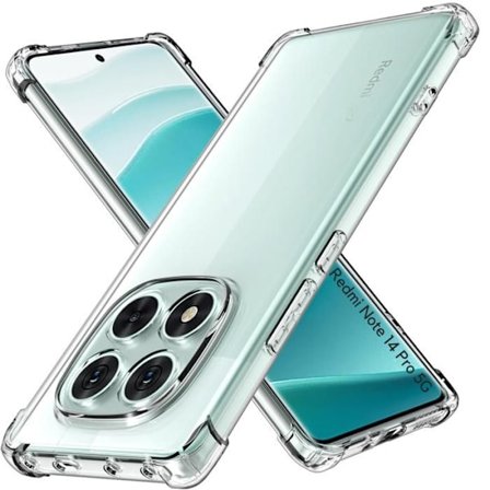 Coque - Phonillico - Xiaomi Redmi Note 14 PRO 5G - Iskuva - Pehmeä - Läpinäkyvä