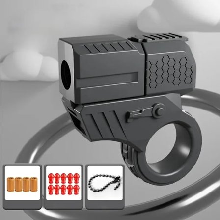Ny Mini Gun Shell Ejected Kan Lancerings Dekompression EDC Finger Ring Pistol Fidget Spinner Skralde Angst Stress Relief Legetøjsvåben