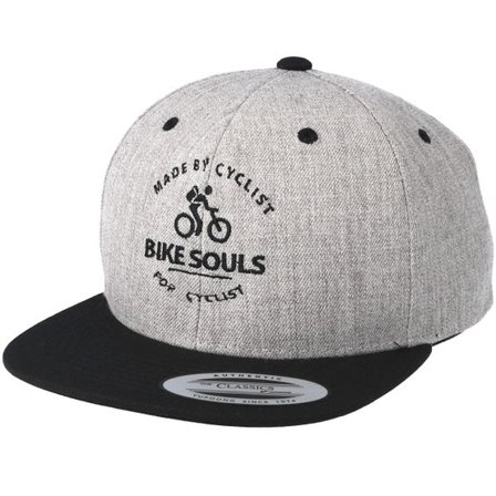 Bike Souls - Grå snapback Keps - Made By Cyclists Heather Grey/Black Snapback @ Hatstore