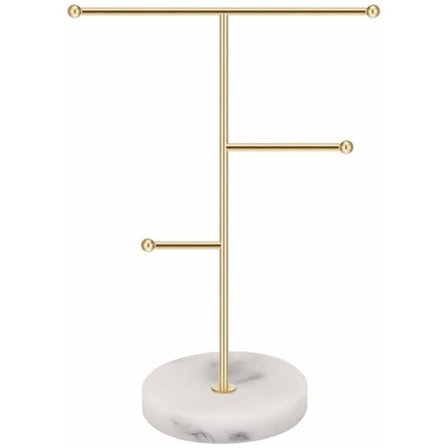 Smyckesorganisatör, smyckesställ i metall, smyckeskrinhållare för halsband, örhängen, ringar, armband longziming