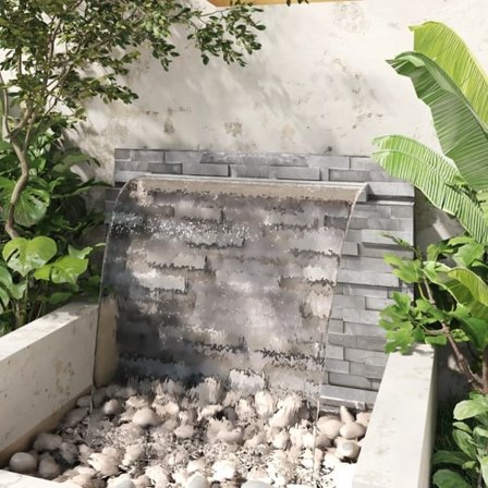 vidaXL Rektangulär poolfontän rostfritt stål 110 cm