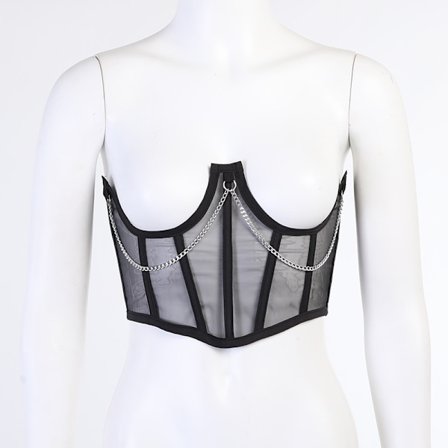 Sexy korsett underbyste kvinner gotisk korsett topp kurveformer stropp slankende midjebelte kjedebånd snørekorsetter bustier sexy punk