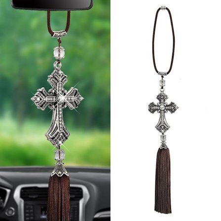 Car Pendant Cross Jesus Car Hanging Ornament Bakspejl H
