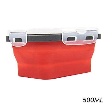 Vikbar matlåda i silikon med förseglat lock Bärbara lätta matbehållare för campingvandring