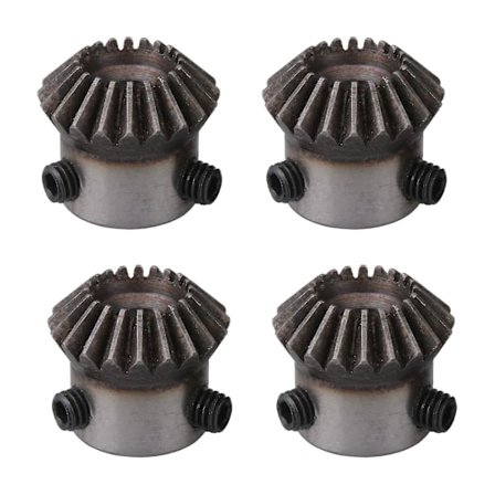 4 x Koniske Keglehjul Topskruer 6mm Huldiameter 1 Modul 20t