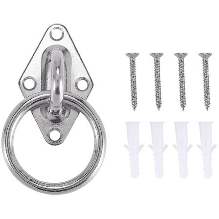 80mmx50mm Monteringskrok För Vägg Eller Tak Med Rund Ring Rostfritt Stål - Fäste / Tillbehör För Sling Trainer, Hängmatta, Aerial Yoga, Markis