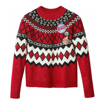 Desigual Round-neck Knitwear , Rood , Dames , Maat: L Truis
