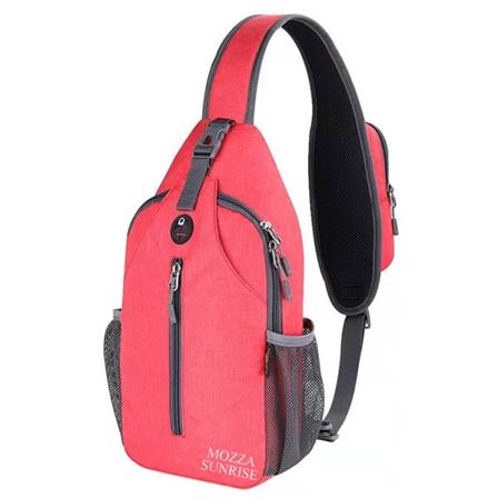 Utendørs vanntett slitasje crossbody brystpose (rød)