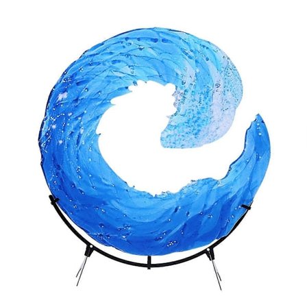 Akryl Bølge Skulptur Bølge Skrivebord Blå Blomst Statue Soveværelse Hjem Gave Ornamenter Dekoration 30 X 30cm