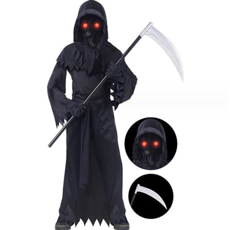 Halloween-temafest Rollspel Reaper-kostym och rekvisita för festföreställningar Set2 M