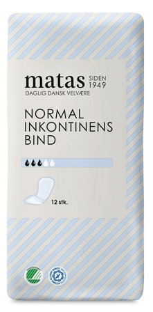 Matas Striber Normal Inkontinens Bind 12 stk, Medicin & Pleje, Inkontinens, Inkontinens Kvinder