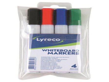 LYRECO Whiteboardpenna sned sorterade färger 4/fp - Lyreco - Kontorsmaterial - Pennor - Whiteboardpennor - Skuren spets