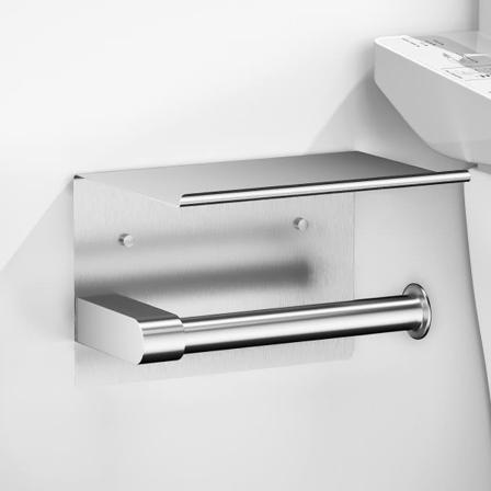 IC Toalettipaperiteline hyllyllä, Ruostumaton SUS304 Harjattu Nikkeli Toalettipaperiteline Seinäkiinnitys, Toalettirullien pidike, 