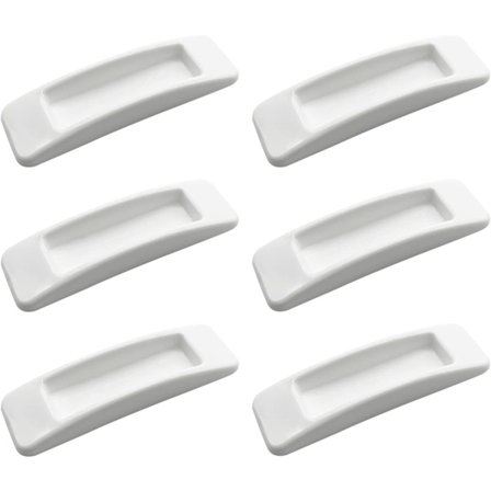 6-pack Självhäftande Säkerhetshandtag för Skjutdörrar (Vit), Lättöppnade Draghandtag, Lådhandtag, Självhäftande Plast