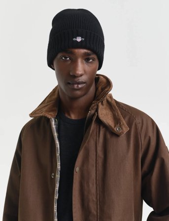 GANT Unisex. Shield Wool Beanie - Black - ONE SIZE