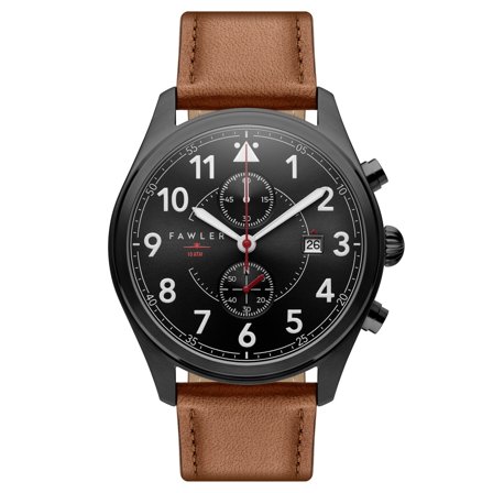 Fraser | Black & Brown Pilot’s Chronograph Watch for Men - Wrist watches