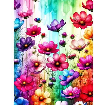 5D DIY Diamant Mosaik Valmue Blomst Farverig Maleri Landskab Fuld Rund Diamant Broderi Håndarbejde