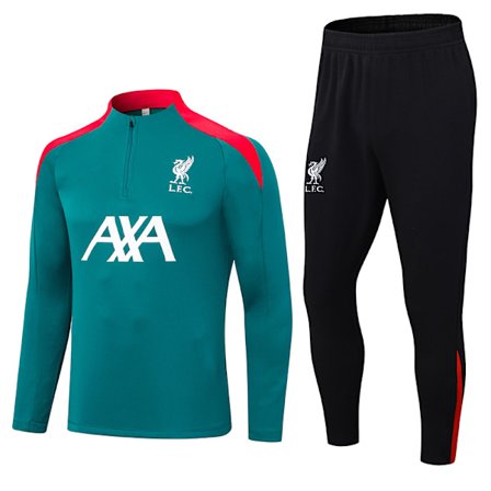 Black Friday – Mega Rabatter!2425 Ny Spanien Portugal Brasilien Långärmad Fotbollsträningsuniform Set /Grön