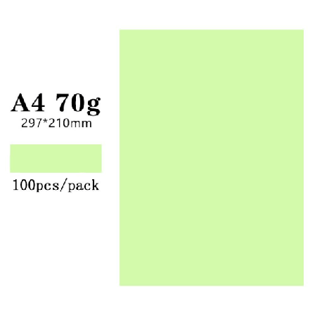 100 kpl A4 kopiopaperi kaksipuolinen origami VAALEENVIHREÄ Light Green