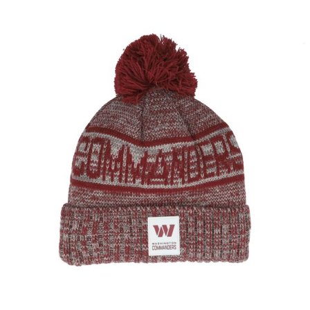 New Era - NFL Röd pom Beanie - Washington Commanders NFL 25 Sideline Cold Weather Sport Knit Maroon/Grey Pom @ Hatstore