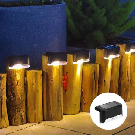 Utomhus solcellslampor inomhus, ledstänger, trappor, gångstaket, innergård och väg solcells-LED-lampor, 4-pack