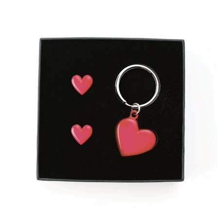 Nyckelring och manschettknappar, Hjärta Alla hjärtans dag Love