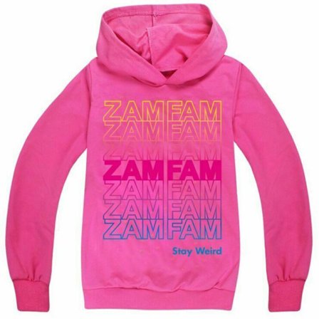 Kids ZAMFAM Print Hoodie Pullover Topp Jumper Hettegenser