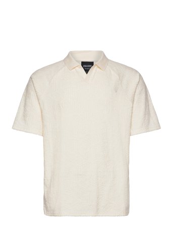 Lyle & Scott Emblem Towelling Polo Shirt - Cream - L