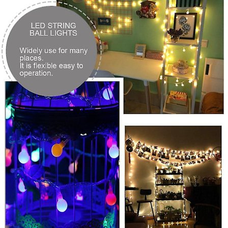 4,2m 40 LED Batteridrevet Lysstreng Bold Julelys Indendørs