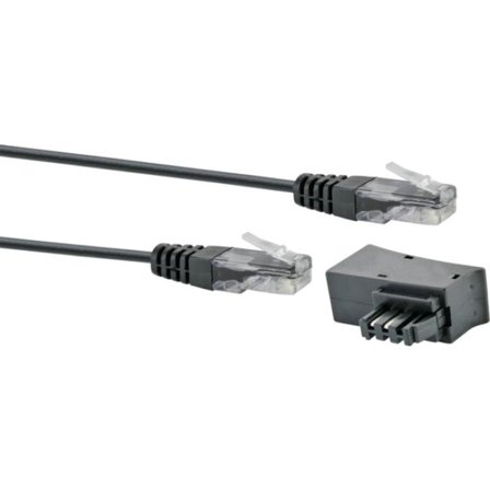 SCHWAIGER TAE/DSL Adapter With Modem Cable - telefonkabelsett - 3 m