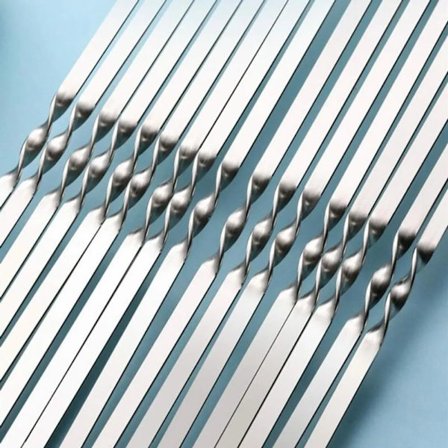 Rostfria Grillspett, 50-pack Shashlik-spett, Återanvändbara för Eldstad och Grillbricka