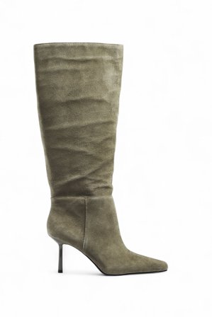 Alexia x NA-KD Bottes hauteur genou en daim - Bottes & Bottines - Vert - EU 37