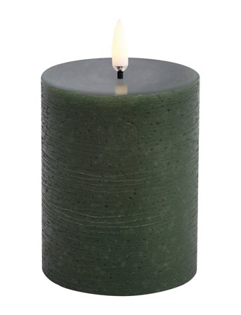 UYUNI Lighting Led Pillar Candle, Olive Green, Rustic, 7,8X10,1 Cm - Green - H10.1CM