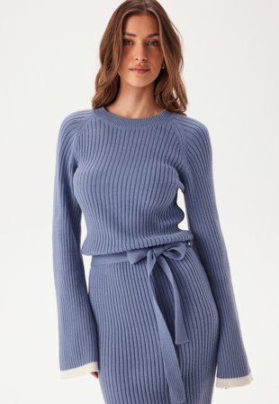 Bubbleroom - Round Neck Rib Knitted Maxi Dress - Kläder