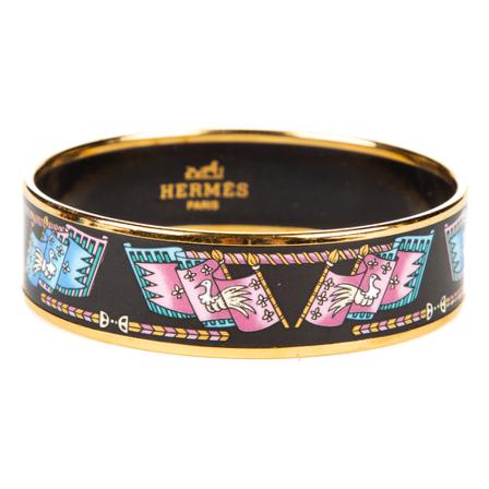Hermès Vintage Pre-owned Bangle , Zwart , Dames , Maat: ONE Size Vintage Sieraden