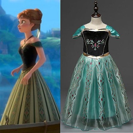 Frozen Anna cosplay kostym tjejer barn prinsessa festklänning 120cm