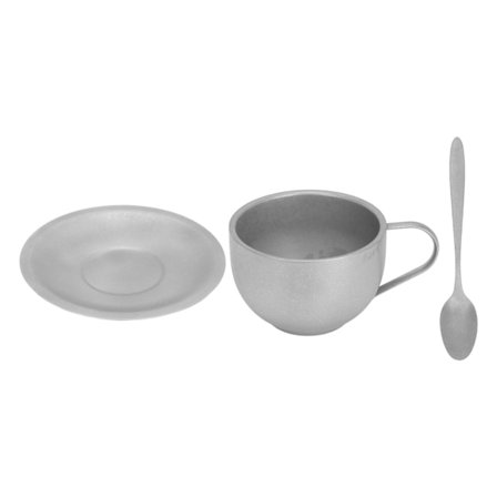 Isoleret kaffekrus i rustfrit stål med ske og måtte, dobbelt lag, retro design til hjemmet og camping, 250 ml