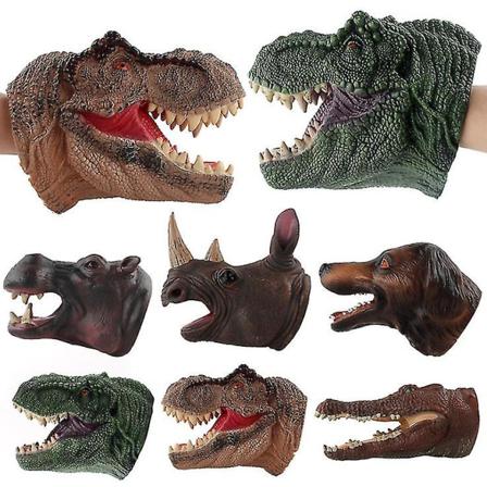 Djurhuvud Handdocka Figur Leksakshandskar För Barn Dinosaurie
