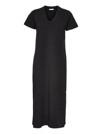 Kamily Jersey Dress Polvipituinen Mekko Musta Kaffe